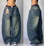 Advbridge 90s Streetwear Korean Version New Washed Solid Color Baggy Jeans Female Y2K High Street Fashion Casual Gothic High Waist Baggy Wide Leg Pants