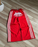 Advbridge Y2K Harajuku Streetwear American Hip-hop Retro Striped Sweatpants Punk Style Letters Anime Print Baggy Straight Wide Leg Pants