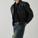 Advbridge Shoulder Pad Design Jacket For Men Spring Autumn Fashion Slim Fit Biker Leather Coats Motorcycle PU Leather Jackets Streetwear
