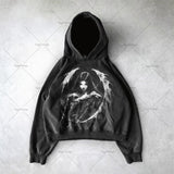Advbridge Gothic Punk Style Retro Harajuku Y2K Clothing American Hip-hop Street Anime Print Hoodie Men Trendy Casual Oversized Sweatshirt
