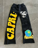 Advbridge European and American High Street Cross Embroidered Straight Wide Leg Pants Retro Colorful Sportspants Gothic Dark Men Trousers