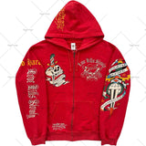 Advbridge Y2K Hoodies Joker Casual Versatile Harajuku Style Zipper Sweatshirt Men Gothic Rock Skull Bones Oversized Hoodie Men Streetwear
