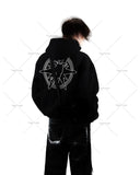Advbridge Trendy Brand Harajuku Streetwear American Retro Pattern Printed Oversized Sweatshirt Men Gothic Punk Fashion Casual Loose Hoodie
