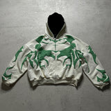 Advbridge Y2K Dark Men's and Women's Gothic Printed Zipper Hoodie New Autumn and Winter Warm 1017