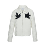 Advbridge American Trend Jacket For Men Bird Embroidery jacquard Y2K Tops Coat 2024 Fall Fashion Loose Lapel Jackets Outerwear Streetwear