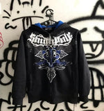Advbridge Woman Hoodie Y2k Grunge Emo Zip Up Sweatshirts Vintage Graphics Print Coat Gothic Harajuku Goth Clothes Kpop Kawaii Grunge