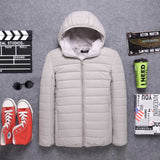 Advbridge Ultra Light Down Jackets  Feather Cotton Hoodie Autumn Winter Men Long Sleeve Zipper Waterproof Lightweight Coat Tops Oversize