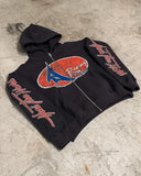 Advbridge American Retro Letter Print Oversized Sweatshirt Y2K Harajuku Street Trend Zipper Hoodie Men Hip-hop Casual Loose Jacket Couple