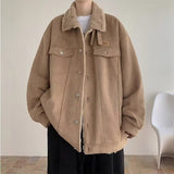Advbridge Jacket men plus fleece thickened Autumn-winter high street deerskin fleece jacket American retro brand Luftier warm jacket