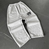 Advbridge 90s Streetwear Y2K Sweat Pants Men Embroidered High Street Fashion Drawstring Leg Tie Pants Street Casual Oversized Cotton Straight Leg Pants