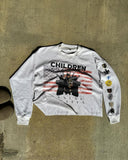 Advbridge American Retro Badge Printed Oversized T-shirt Hip-hop Harajuku Punk Style Casual Long-sleeved Men Rock Trend Brand Streetwear