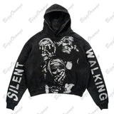 Advbridge E-Commerce Black High Street Gothic Matta Mummy Sweater Street Casual Y2k Hoodie