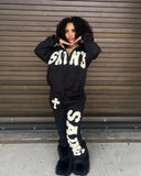 Advbridge European and American High Street Cross Embroidered Straight Wide Leg Pants Retro Colorful Sportspants Gothic Dark Men Trousers