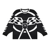 Advbridge Motorcycle Sweatshirt Trend Russian Letter Mesh Sports Motorcycle Riding Suit Streetwear Y2K Goth Retro Classic Unisex Pullover