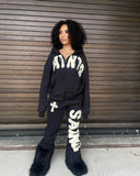 Advbridge European and American High Street Cross Embroidered Straight Wide Leg Pants Retro Colorful Sportspants Gothic Dark Men Trousers