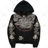 Advbridge Y2K Hoodies Joker Casual Versatile Harajuku Style Zipper Sweatshirt Men Gothic Rock Skull Bones Oversized Hoodie Men Streetwear