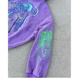 Advbridge 2024 Y2k American High Street Clothing New Cartoon Print Oversized Sweatshirt Women Big Pocket Gothic Punk Loose Pullover Hoodie