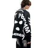 Advbridge Motorcycle Sweatshirt Trend Russian Letter Mesh Sports Motorcycle Riding Suit Streetwear Y2K Goth Retro Classic Unisex Pullover