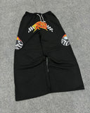 Advbridge Hip-hop Harajuku Retro Trendy Oversized Striped Sweatpants Men Punk Style Letter Baggy Straight Casual Pants Y2K Streetwear
