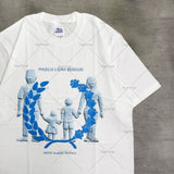 Advbridge American High Street Retro Printed Tops Gothic Punk Summer Pure Cotton Oversized T-shirt Trendy Brand Casual Loose Short Sleeves