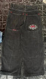 Advbridge 90s Streetwear Jeans Streetwear Y2K Mens Hip Hop Graphic Print Retro Blue Baggy Jeans Denim Pants New Gothic High Waisted Wide Trousers 1017