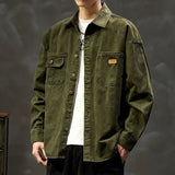 Advbridge Vintage Men American Work Shirt 100% Cotton Long Sleeve Casual Loose Oversize Tops Spring Autumn Safari Style Shirts Plus Size