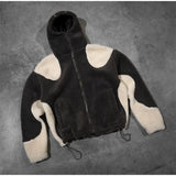 Advbridge Noble style fashion zip jacket Y2K wool splicing Thickened warm vintage hoodie streetwears winter men women Harajuku sweatshirts