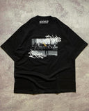 Advbridge Gothic Punk Dark Style Printed Oversized T-shirt Retro American Street Wear Rock Hip-hop Loose Cotton Casual Cool Men's Top