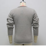 Advbridge Fashion Men Coarse Needle Knitted Sweater Retro Diagonal Placket Cardigan Autumn Winter Grey Casual Knitwear Coat Streetwear