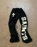 Advbridge European and American High Street Cross Embroidered Straight Wide Leg Pants Retro Colorful Sportspants Gothic Dark Men Trousers