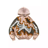 Advbridge American Style Y2K Street Personality Trend Dark Retro Ins Foam Printing Men's and Women's Same Loose Hooded Sweater