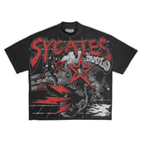 Advbridge Y2k Women's Clothing Short Sleeve T-shirt Round Neck Oversize Print Top Streetwear Hip Hop Vintage Punk High Street Clothing hot