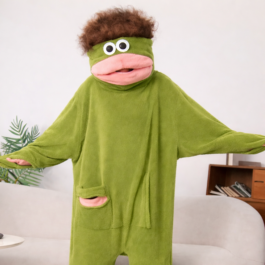 Funny Cartoon Monster Couples Fleece Pajama Set