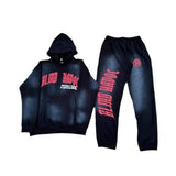 Advbridge Y2k Sex Dark Punk Print Pattern Long Sleeved Pullover Hoodie Sweatshirt Casual Pants High Street Sweatpants Vintage Streetwear