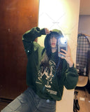 Advbridge American Retro Harajuku Y2K Clothing Colorful Casual Versatile Letter Printed Hoodie Women Simple Street Style Loose Sweatshirt