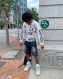 Advbridge Gothic Punk Style Graphic Print Long-sleeved Y2K Harajuku Street Trend Oversized T-shirt Men American Retro Casual Cotton Top