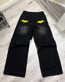 Advbridge American Style Baggy Oversized Jeans Y2K Harajuku Retro Hip-hop Streetwear Gothic Bat Pattern Casual Straight Wide-leg Pants Men