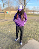 Advbridge New Purple High Neck Pullover Half Zip Sweatshirt Vintage y2k High Street Hip Hop Rap KPOP Dance overzie Tops Clothes Jacket