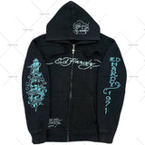 Advbridge Y2K Hoodies Joker Casual Versatile Harajuku Style Zipper Sweatshirt Men Gothic Rock Skull Bones Oversized Hoodie Men Streetwear