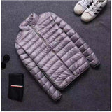 Advbridge Ultra Light Down Jackets  Feather Cotton Hoodie Autumn Winter Men Long Sleeve Zipper Waterproof Lightweight Coat Tops Oversize