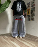 Advbridge Y2K Harajuku Streetwear American Hip-hop Retro Striped Sweatpants Punk Style Letters Anime Print Baggy Straight Wide Leg Pants