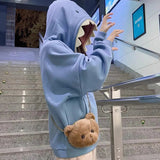 Advbridge Funny Shark Patchwork Hoodies Autumn Kawaii Women's Sweatshirt Oversized Casual Long Sleeve Pullover cotton Couple y2k clothes