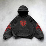 Advbridge Y2K Hoodie New Harajuku Hip Hop Retro Patchwork Oversized Hoodie Sweatshirt Men Clothing Gothic Long Sleeve Jacket Streetwear