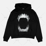 Advbridge European and American Punk Goth Pattern Printed Hoodie Y2K Harajuku Retro Streetwear Men's Hip-hop Trend Casual Loose Pullover