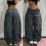 Advbridge 90s Streetwear Street Vintage New Fashion Washed Grey Baggy Jeans Women Y2K Harajuku Hip Hop Popular Casual Joker High Waist Wide Leg Pants 1017