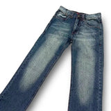 Advbridge 90s Streetwear Y2K Harajuku Gothic High Waist Wide Trousers  Hip Hop Skull Graphic Embroidery Blue Vintage Baggy Punk Style Jeans Mens Womens