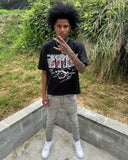 Advbridge European and American Trendy Brand Streetwear Retro Harajuku Oversized T-shirt Men Gothic Punk Letter Print Loose Short Sleeves