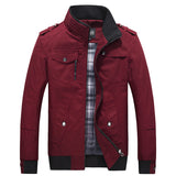 Advbridge High Quality Men Multi-pocket Cargo Jackets Spring Autumn Loose Stand Collar Zipper Top Vintage Casual Harajuku Coat Streetwear