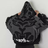 Advbridge Y2K Dark Men's and Women's Gothic Printed Zipper Hoodie New Autumn and Winter Warm 1017