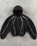 Advbridge Harajuku Y2K Clothing High Street Trend Brand Casual Streetwear Jacket Men Gothic Punk Retro Splicing Personalized Zipper Hoodie